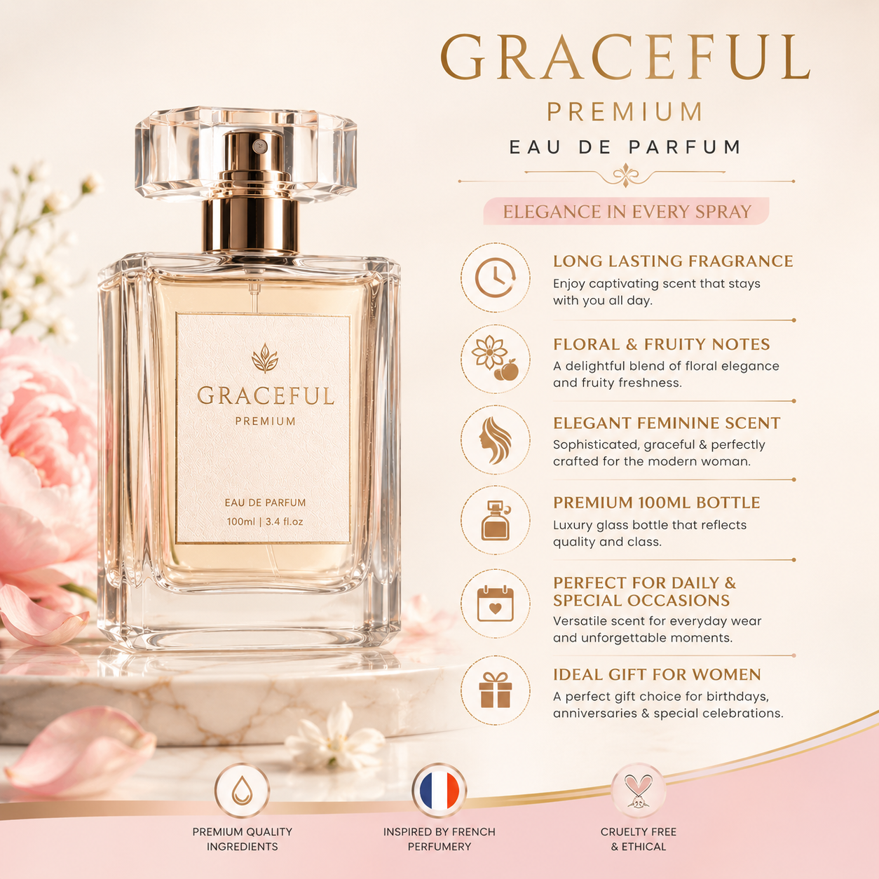 Graceful Premium Eau De Parfum 100ml – Long-Lasting Elegant Perfume for Women