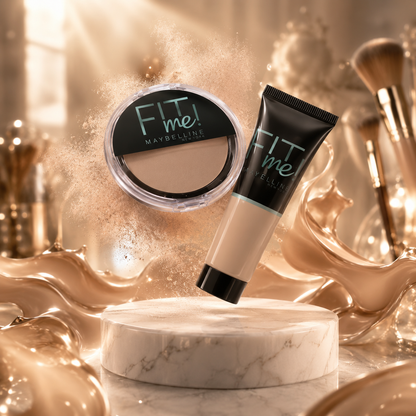 2-in-1 Makeup Deal – Liquid Foundation &amp; Face Powder Combo (Ivory Shade)