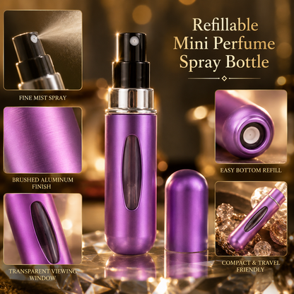 Refillable Mini Perfume Spray Bottle – Portable Travel Atomizer (Random Color)