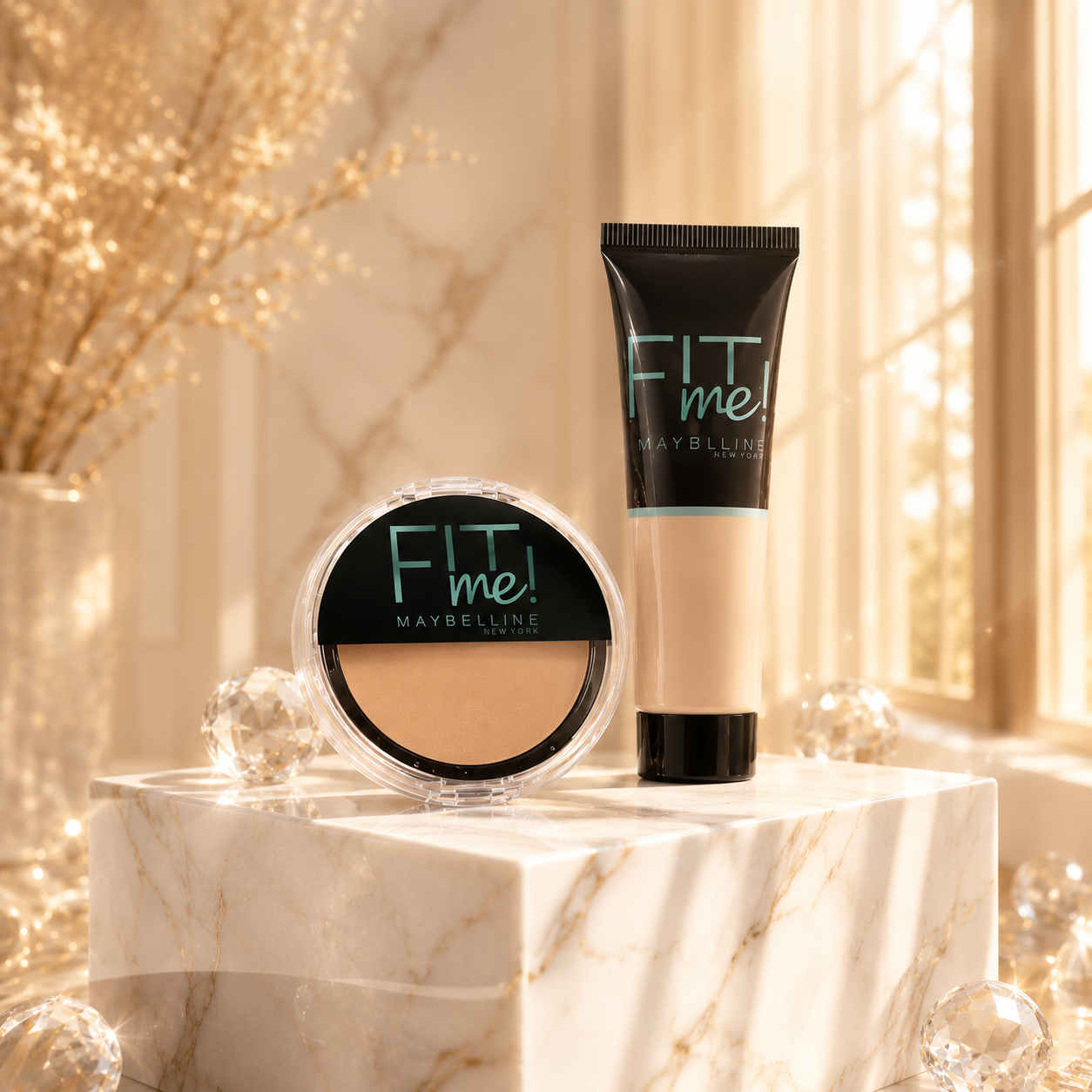 2-in-1 Makeup Deal – Liquid Foundation &amp; Face Powder Combo (Ivory Shade)