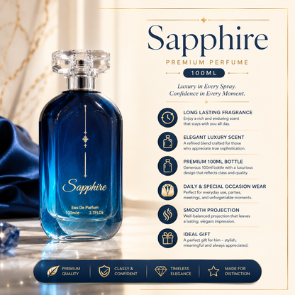 Sapphire Premium Perfume 100ml – Long-Lasting Elegant Fragrance for Daily Wear & Special Occasions