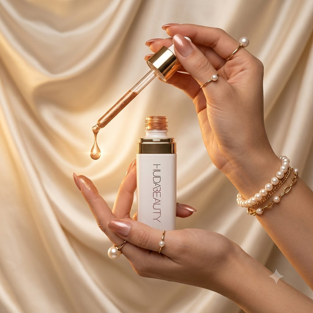 HUDA BEAUTY N.Y.M.P.H. All Over Body Highlighter – Liquid Face &amp; Body Illuminator | 35ml
