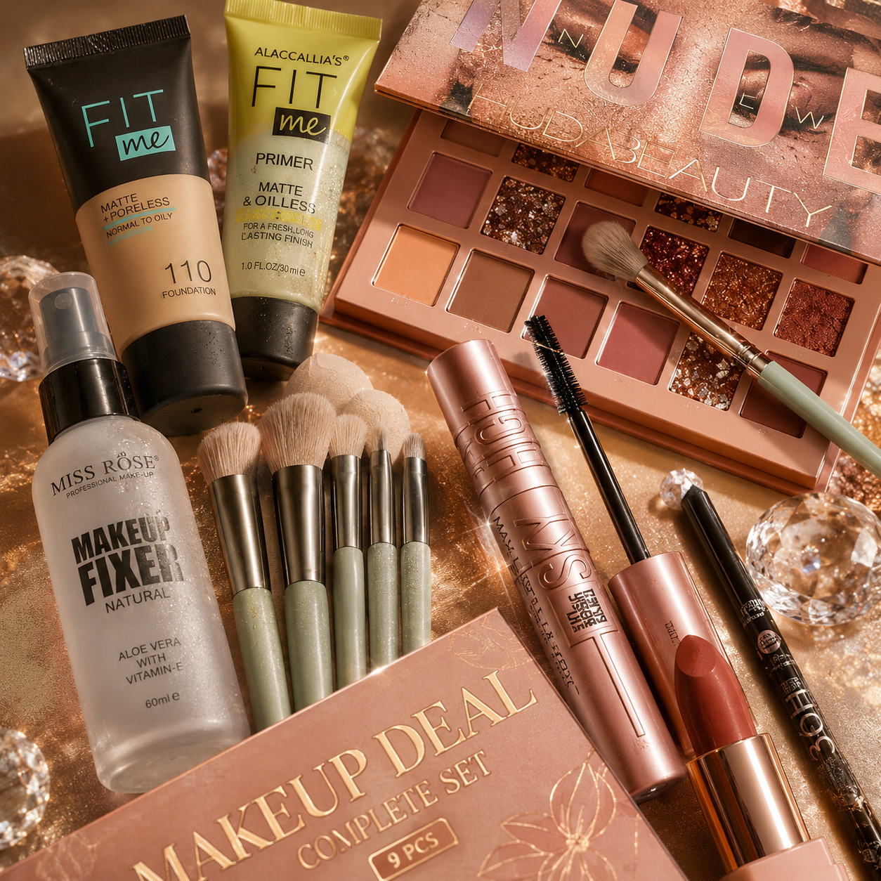 9 PCS Makeup Deal – Complete Beauty Essentials Set for Everyday Glam