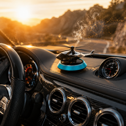 Solar-Powered Helicopter Car Aroma Diffuser – Refillable Dashboard Air Freshener