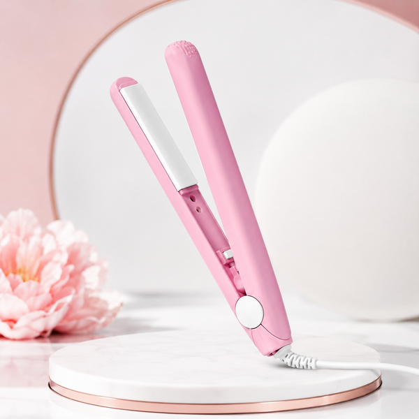 2-in-1 Mini Ceramic Hair Straightener & Curler – Portable Styling Iron