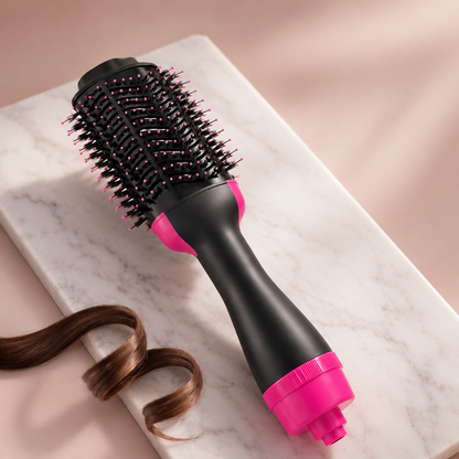 3-in-1 Hot Air Brush – Hair Dryer, Straightener & Curler