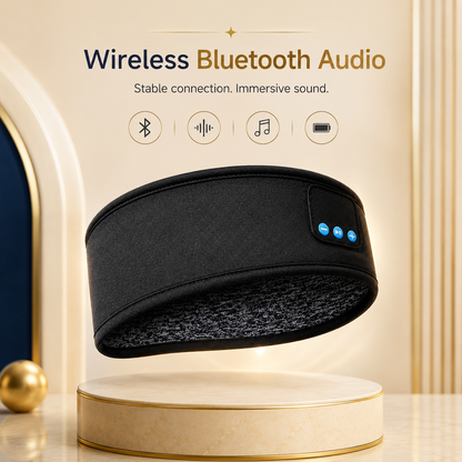 Wireless Bluetooth Music Headband with Built-In Headphones & Hands-Free Calling