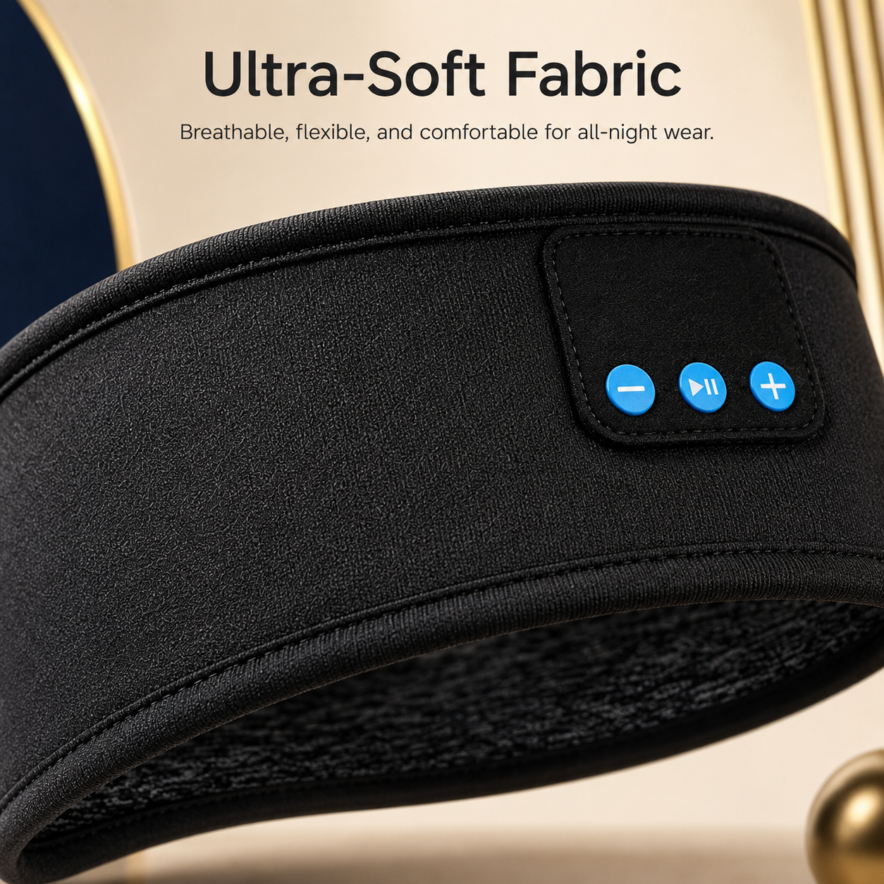 Wireless Bluetooth Music Headband with Built-In Headphones & Hands-Free Calling