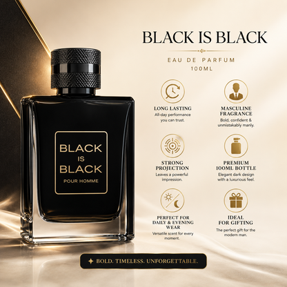 Black Is Black Eau De Parfum 100ml – Premium Long-Lasting Perfume for Men